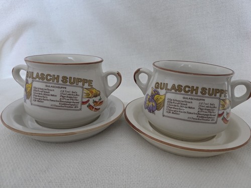 Vintage suppentassen mit - 2x,