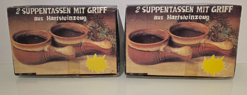 Vintage steingut suppentasse - steingut,