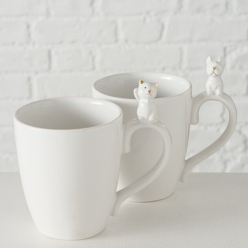 Keramik steingut becher weiß - keramik,