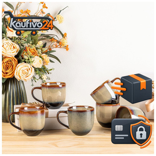 Kaffeetassen set 6er 350ml - kaffeetassen,