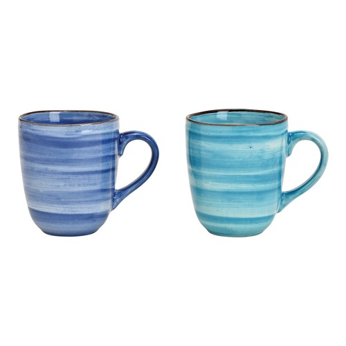 Tasse becher aus steingut blau - becher,