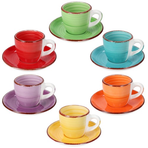 6er set uni bunt - set,