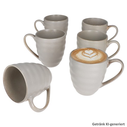 Clay grau 6er set - clay, kaffeebecher