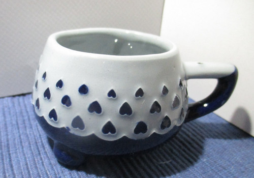 Steingut tasse blau - tasse,