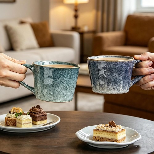 Cappuccinotassen set steingut - cappuccinotassen,