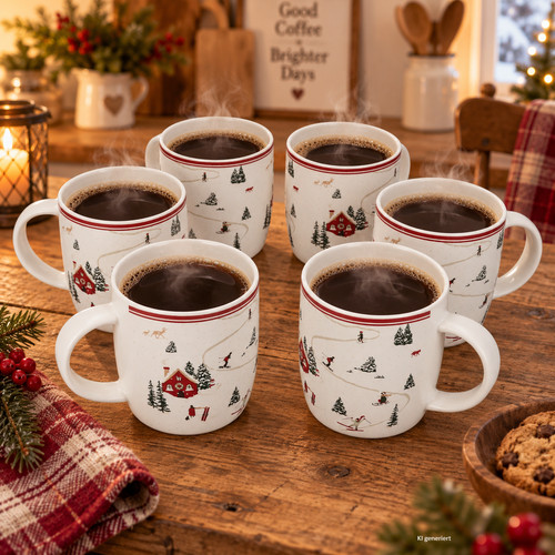 6er set chalet kaffeebecher - set,